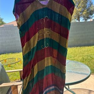 Multicolor Striped Kaftan Dress